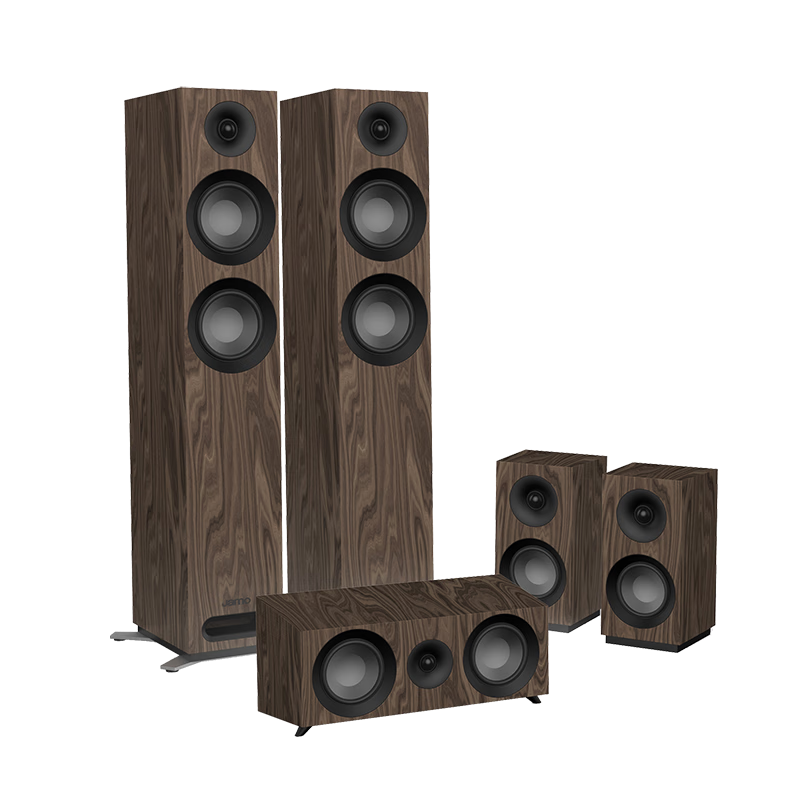 尊寶Jamo S807 客廳家庭套裝音響hifi高保真發(fā)燒級落地主音箱 家用影院中置環(huán)繞超重低音炮 S807家庭影院5.0 胡桃木色