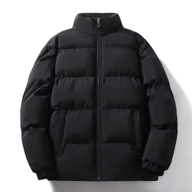 卡柏奇秋冬季新款棉服立领双面穿男女款加厚大码外套男潮流百搭 黑色 S