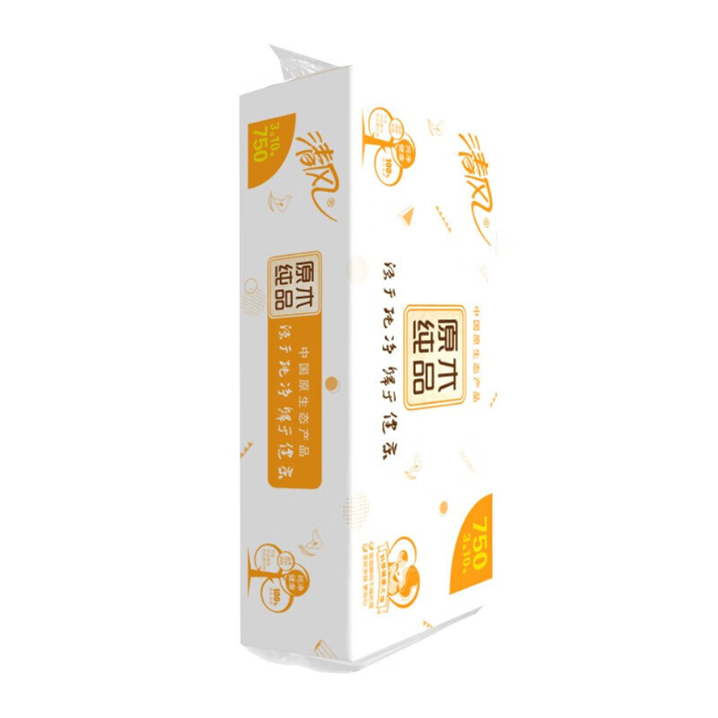 清风原木纯品无芯卷纸3层750克卫生纸厕纸纸巾批发  3层 10卷 75g/卷