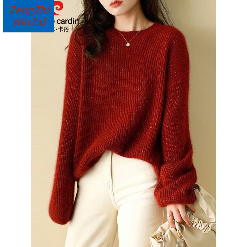 ZENGZHI NIUZAI新款针织衫女秋冬季时尚女装保暖加厚毛衣内搭打底衫显瘦针织上衣 M 建议85-120斤