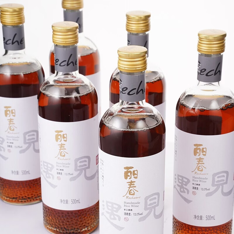 塔牌 遇见六年丽春 绍兴黄酒礼盒 半甜型花雕酒 礼盒送礼 500mL 6瓶 整箱装