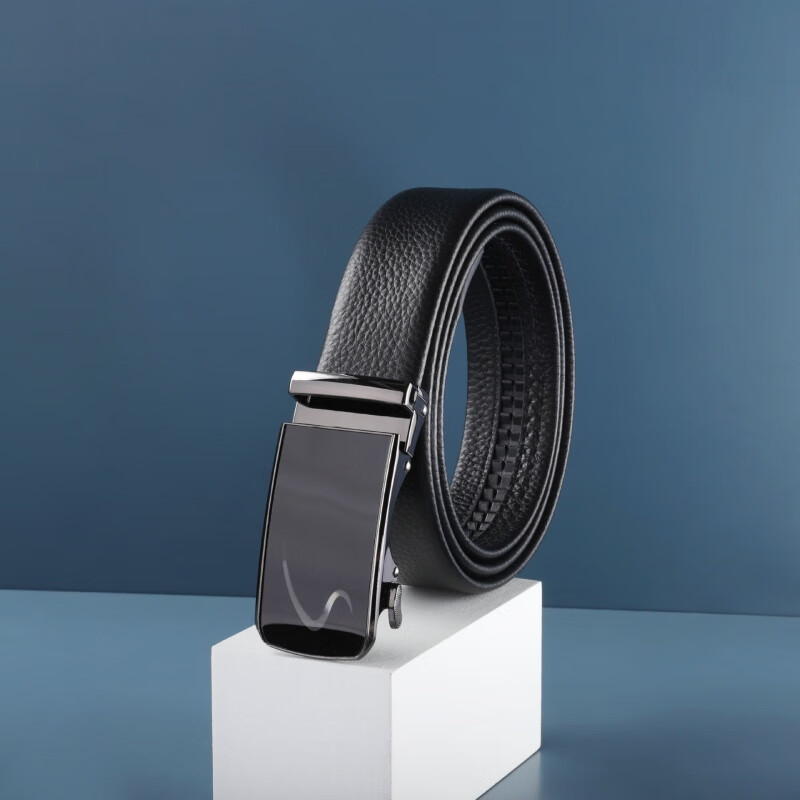 拉木各菲皮带男士牛皮平滑自动扣头层纯牛皮中青年腰带休闲裤带年轻人