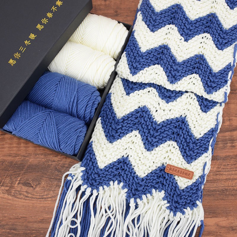水波纹围巾的织法图片