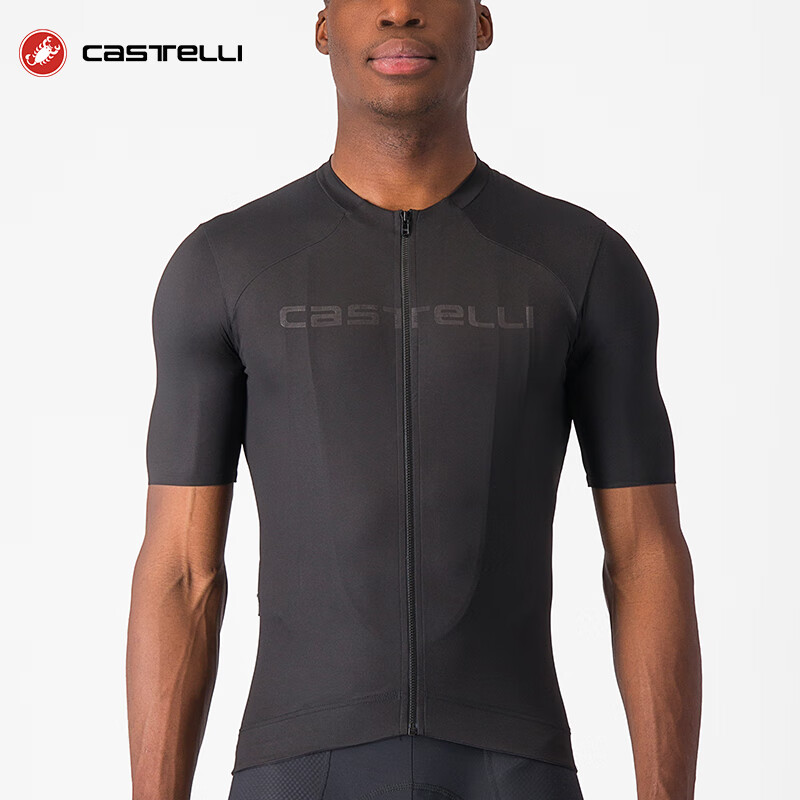 castelli蝎子骑行服男夏速干透气轻量高弹带口袋自行车短袖上衣4524009 085黑色 XL