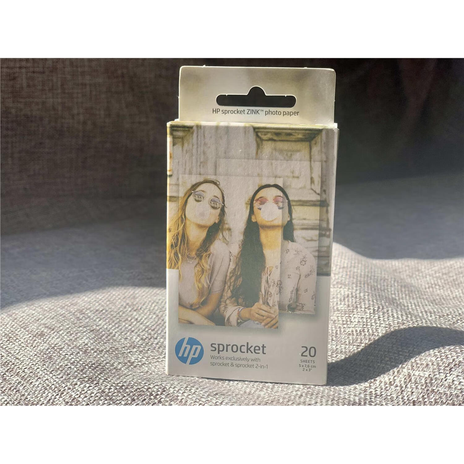HP惠普小印相纸sprocket相纸200/100/2in1zink背贴相纸3寸 20张带蓝卡背贴 标配