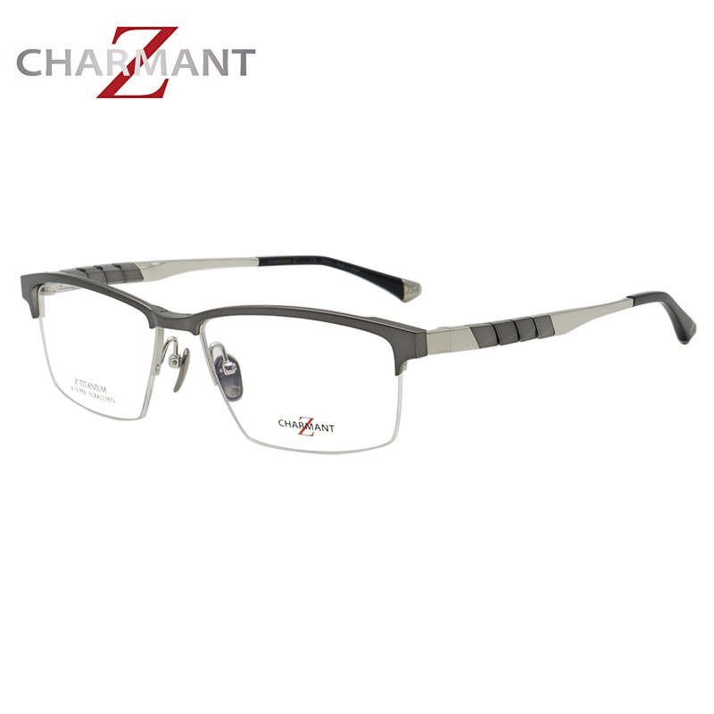 夏蒙（Charmant）眼镜框男款半框Z钛近视配镜光学眼镜架ZT27099 GR 57mm