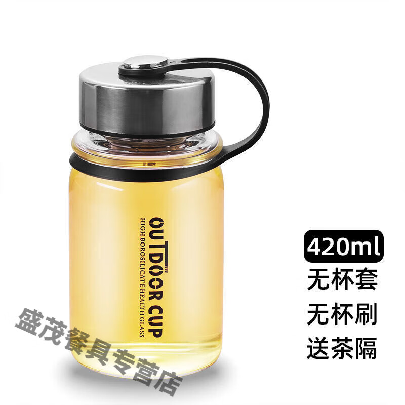 玻璃杯过滤耐热泡茶杯家用便携男女旅行水壶茶叶办公室a 加厚400ml