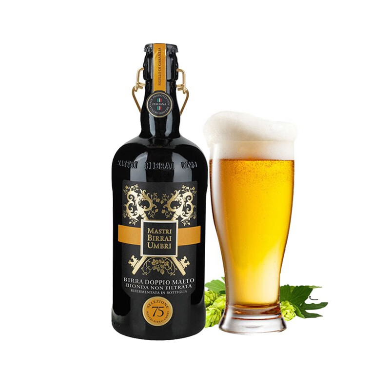 翁布里亚大师原浆烈啤 7.5度高酒精度 麦芽浓度18° 意大利高端手工精酿啤酒 麦芽浓度 18° 750mL 6瓶 整箱装