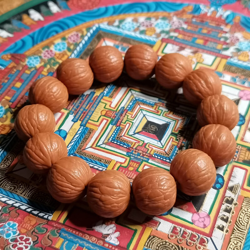 目兔双鳍南瓜猴头核桃手串野生矮桩水晶皮老树籽男女士单圈文玩佛珠