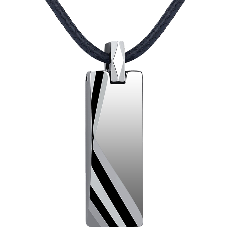 Peifeite 私人訂制項(xiàng)鏈男士吊墜刻字輕奢鎢金飾品時(shí)尚潮流掛墜生日禮物 銀色