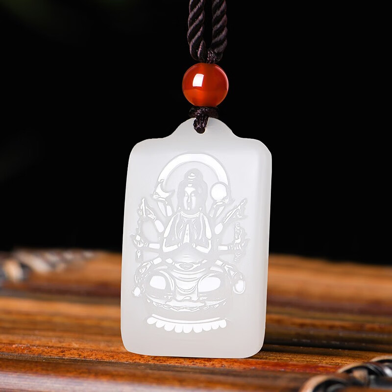 佳媛玉业  和田玉羊脂玉本命佛玉吊坠 男女士款生肖本命佛玉坠玉牌