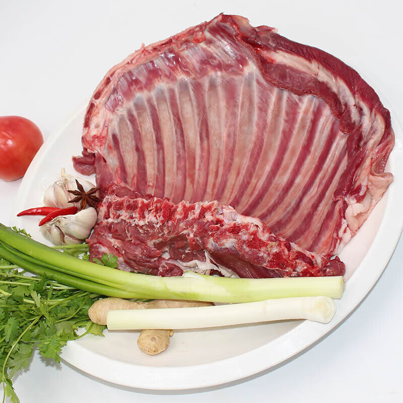 皓谦羊排新鲜现杀烤羊排烧烤食品羊肋排羊扒500g