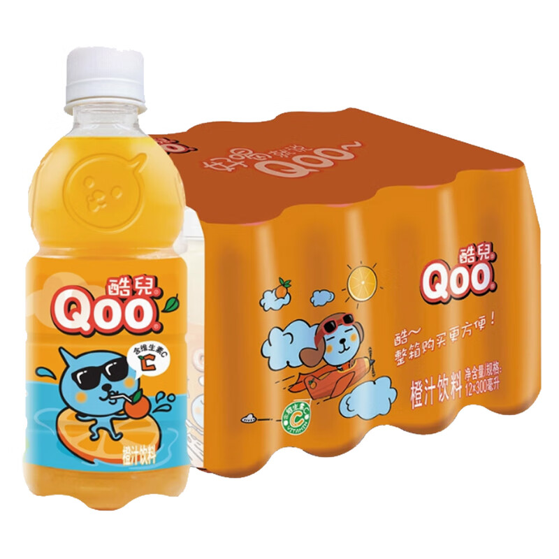 可口可乐美汁源酷儿橙汁饮料300ml*12瓶/24瓶迷你小瓶果味饮品 酷儿橙