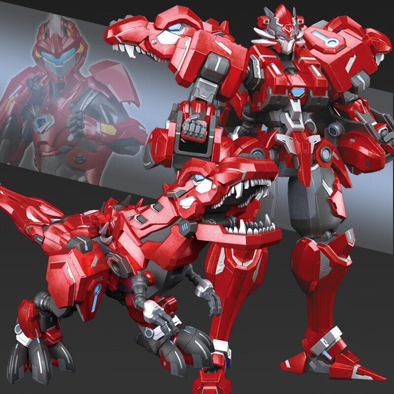 糖米 儿童玩具金刚变形 钢铁飞龙2奥特曼力量之崛起 抖音同款机械兽恐龙机器人男孩模型 钢铁暴龙-红色