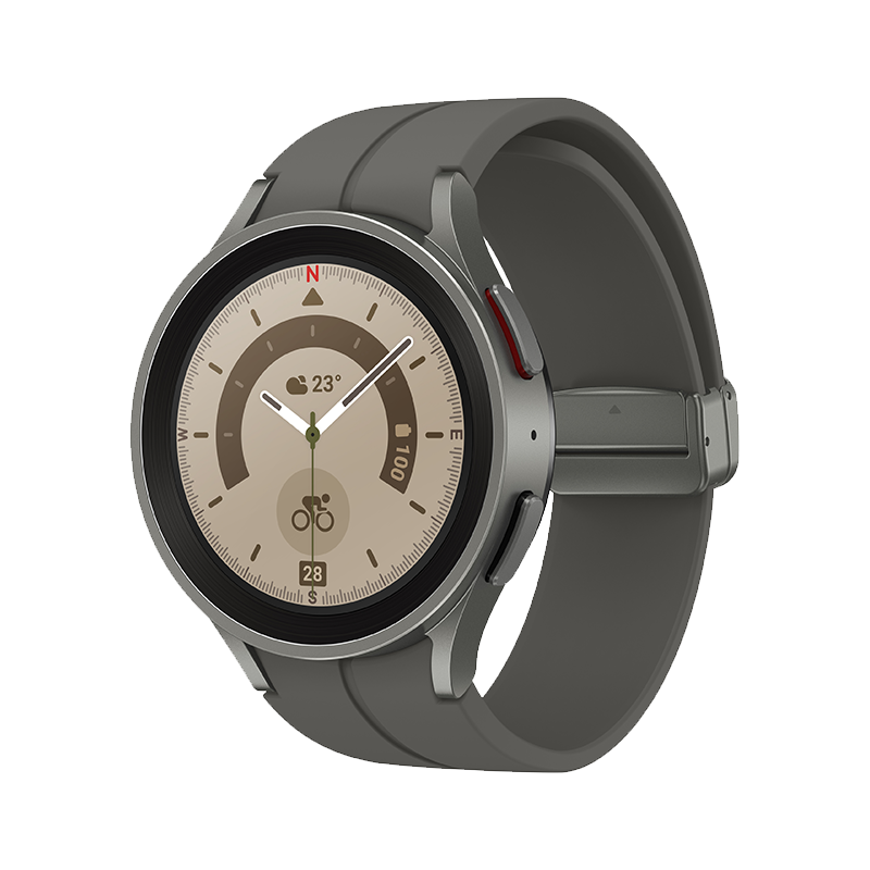 SAMSUNG 三星 Galaxy Watch5 Pro 智能手表 45mm 灰色钛合金表壳 钛度灰运动表带（GPS、血氧）