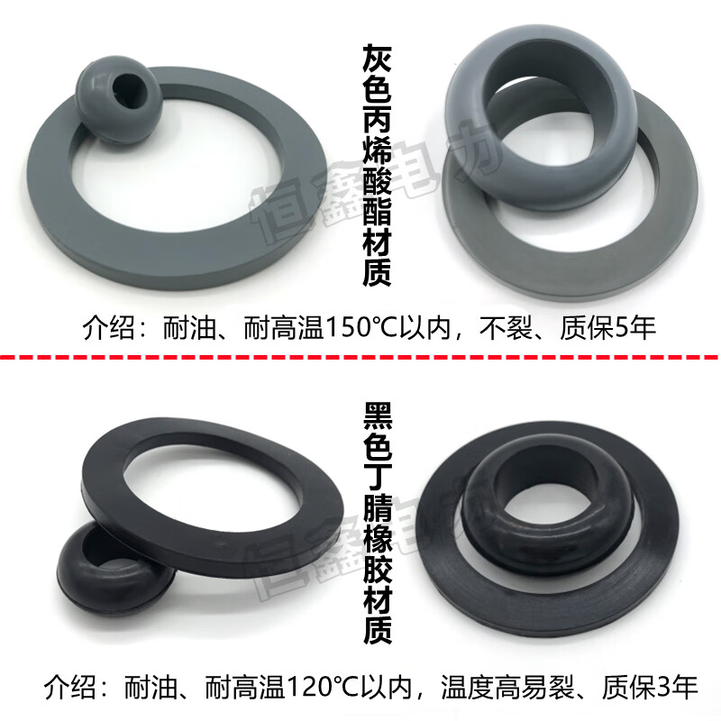 變壓器密封墊圈膠珠膠墊瓷套管密封高壓低壓接線柱耐油耐高溫全套 灰色-丙烯酸酯 315kva