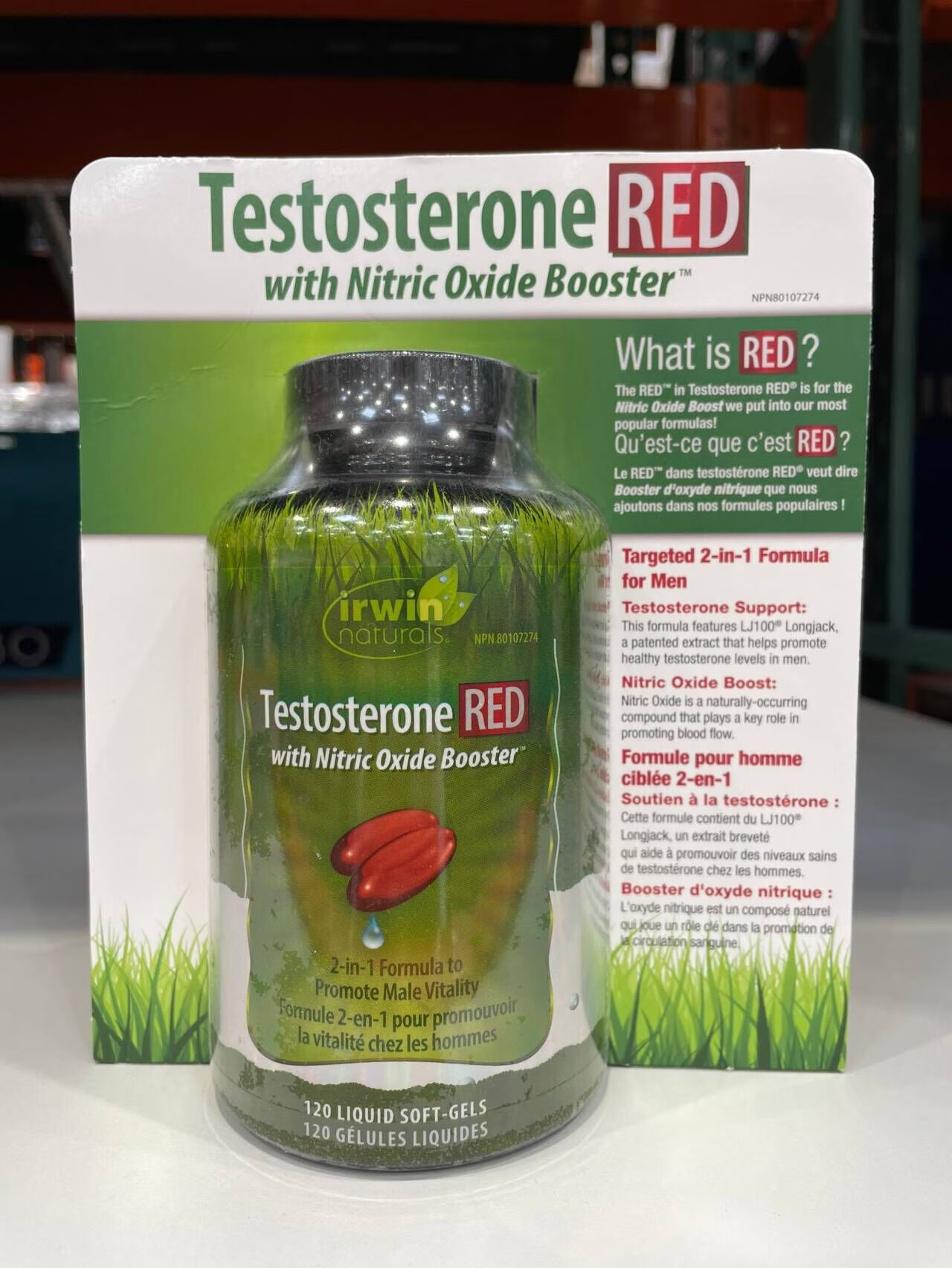 Irwin Naturals加拿大代购 Irwin Naturals Testosterone UP Red 3瓶-360粒康复周期起效快(海外
