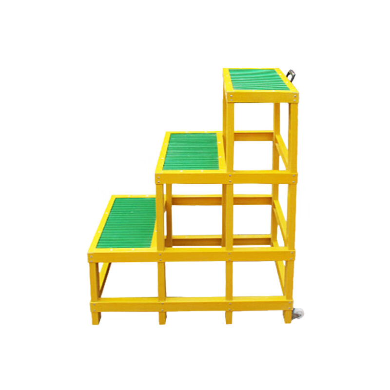 筑采(zhucai) 三层绝缘凳 高1200mm长900mm宽500mm玻璃钢登高凳电工梯
