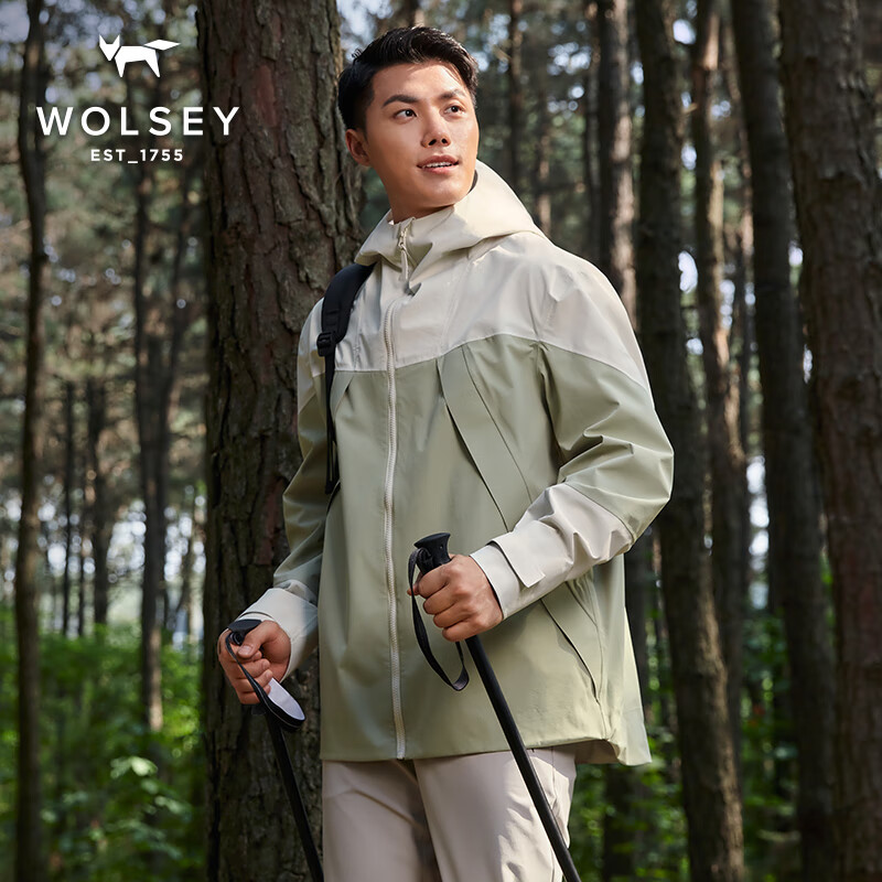 WOLSEY-DUEL硬壳风雨夹克防风防泼水外套春秋户外防寒登山服男士 茶色 M 170