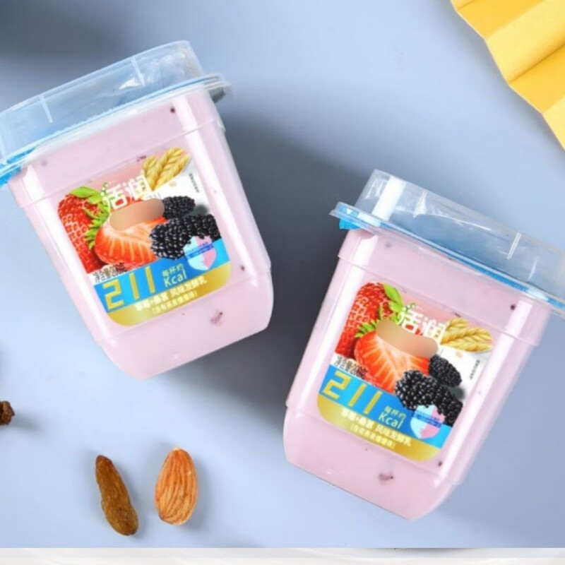 食怀新希望活润酸奶草莓桑葚爆浆啵啵黄桃芒果混合口味酸奶200克6杯装