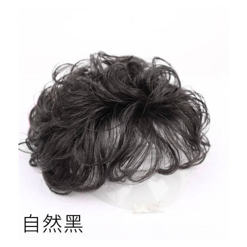 唐妮真发短卷发头顶补发片中年自然蓬松遮盖白发假发女短发逼真补发块 真发款：黑色补发块 配：假发高性价比高么？