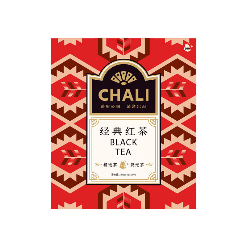 CHALI茶里红茶量贩装茶叶红茶包绿茶袋泡茶100包200g/盒