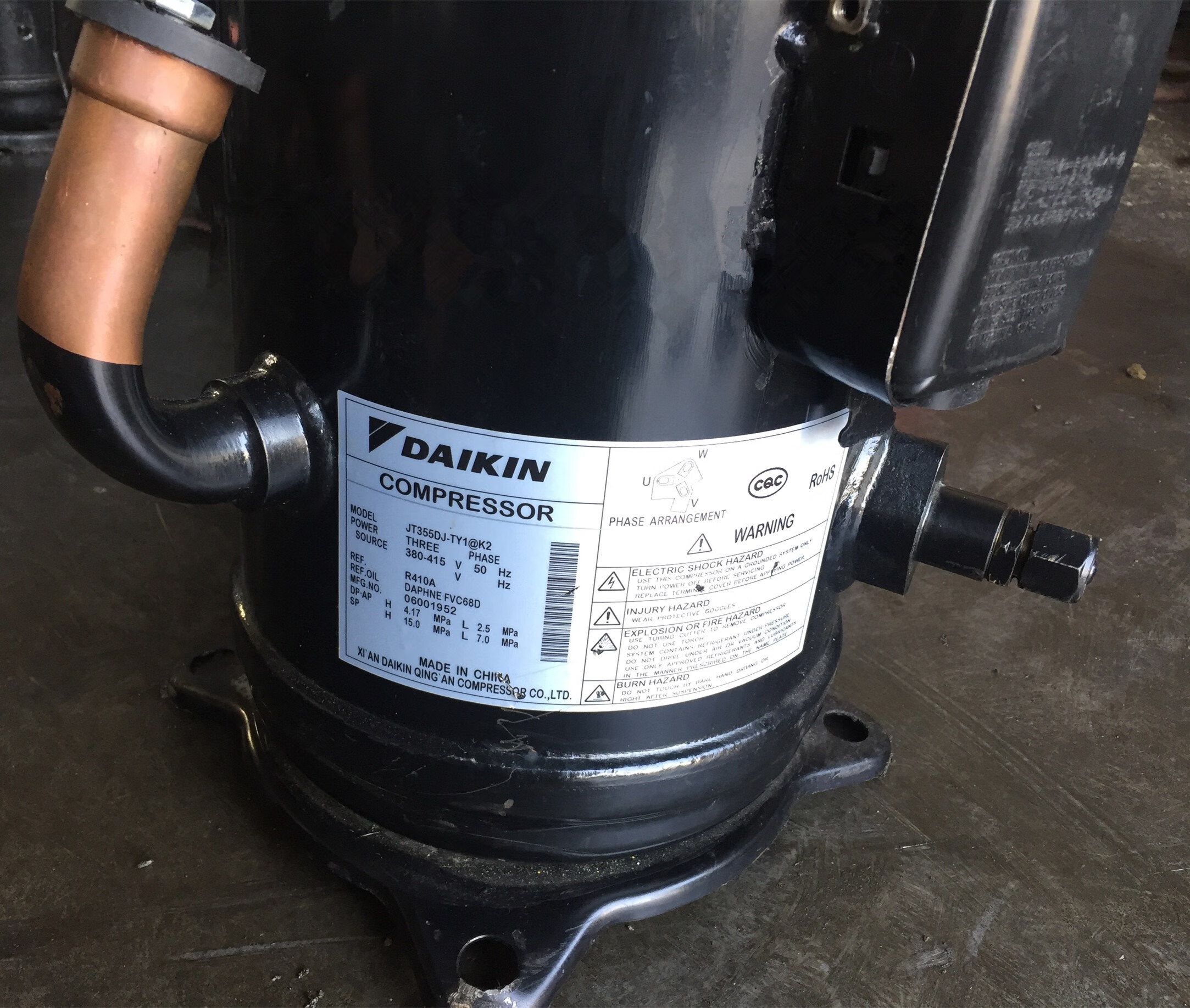 artura原装jt355dj-y1@k4 jt355dj-ty1@k2大金空调压缩机制冷剂r410a