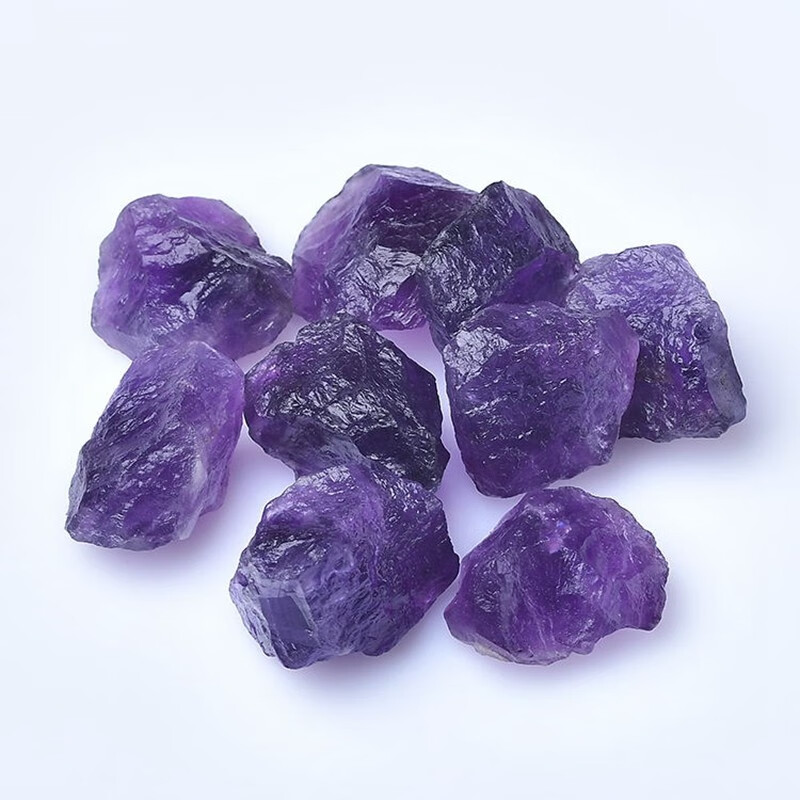 唯誠(chéng)天然粉紫白黃黑綠水晶原石碎石無(wú)火香薰原石水晶擴(kuò)香石水晶原料 紫水晶原石200克