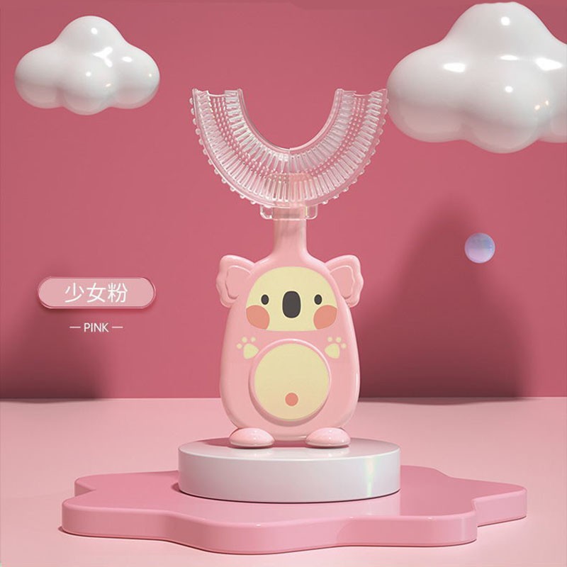 儿童牙刷u型牙刷2-3-6-8-12岁硅胶软小孩婴儿手动刷牙神器 U型牙刷【1-6岁】小考啦【少女.粉】