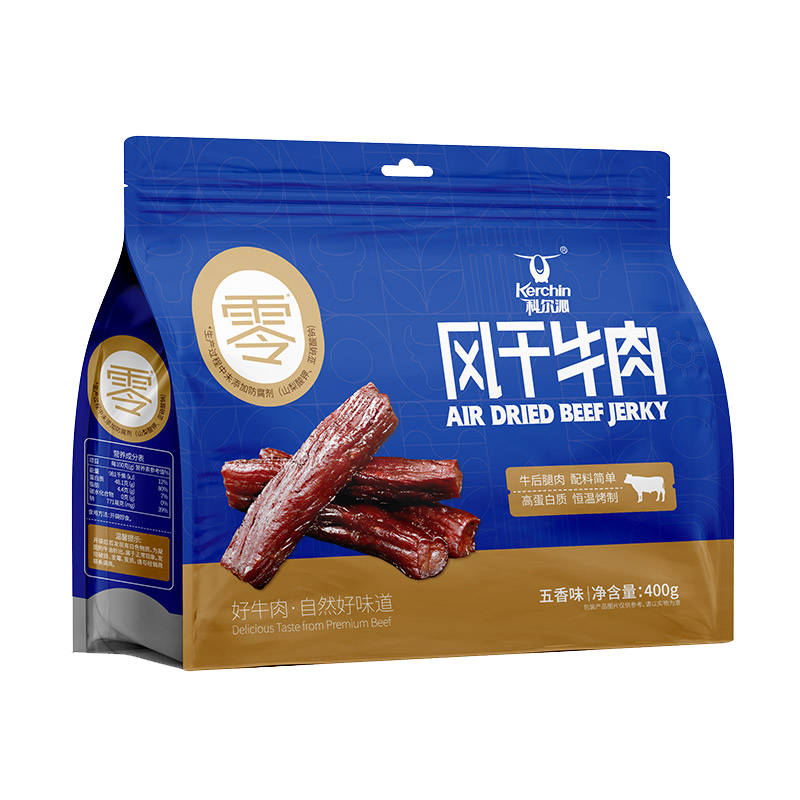 科尔沁 手撕风干牛肉干五香味400g 休闲零食 肉干肉脯 0添加防腐剂