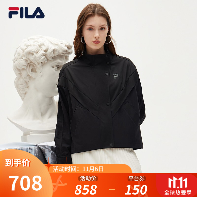 fila斐乐官方女士外套高圆圆同款2021秋季新款潮流时尚短款百搭运动
