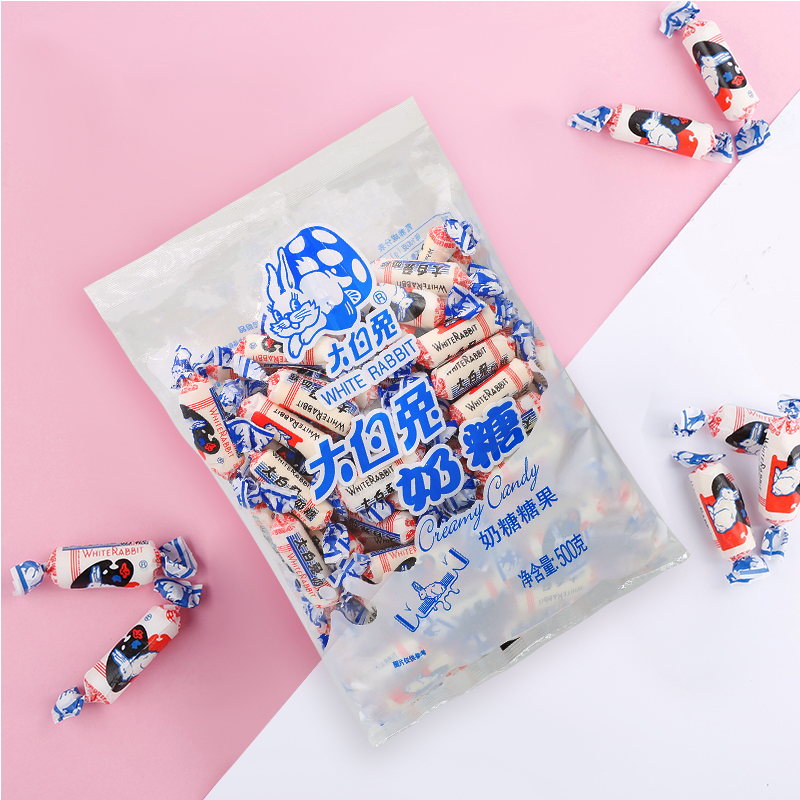大白兔white rabbit 奶糖500g散装原味牛奶糖婚庆糖果 圣诞节礼物