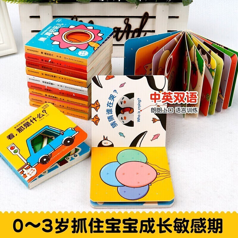 宝贝奇妙洞洞书套装12册0-3岁宝宝撕不烂婴儿幼儿启蒙早教认知立体书翻翻书绘本0-3岁益智早教书 洞洞书12册