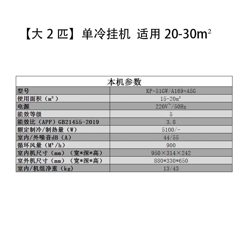 志高（CHIGO）空调挂机 1匹 家用挂壁式 节能省电自清洁 卧室厨房客厅 冷暖变频 新国标 【大2匹】单冷（20-30m2）新能效