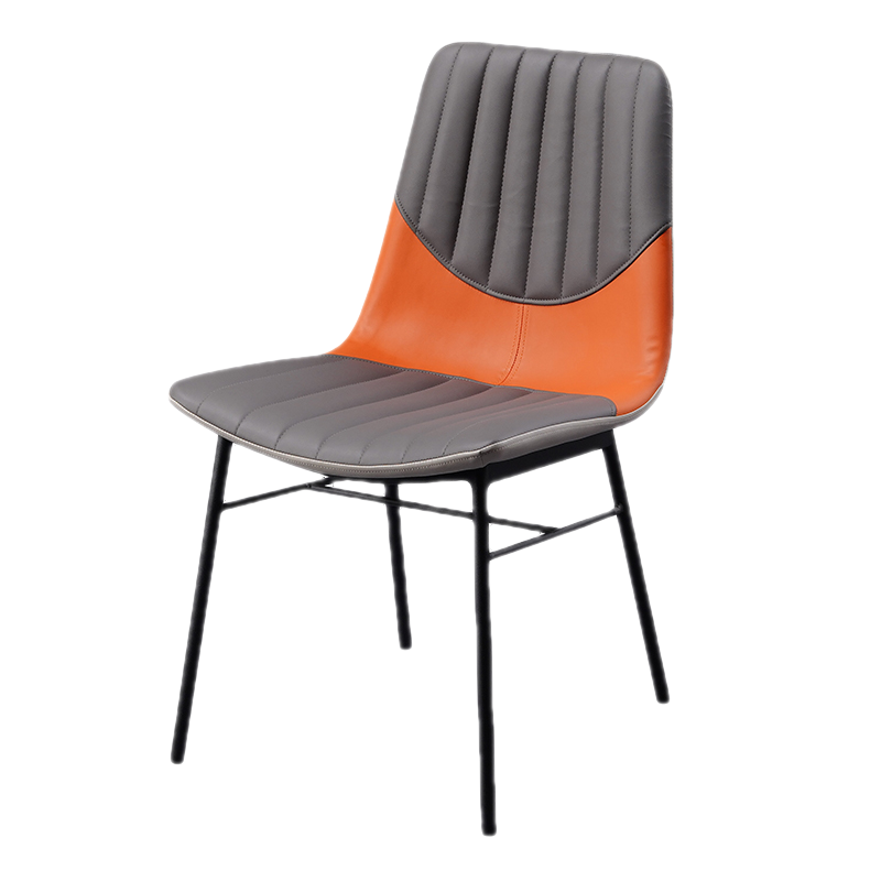 欣奢 餐椅家用意式北欧简约餐厅餐桌椅靠背美甲咖啡厅洽谈休闲椅子 浅灰色