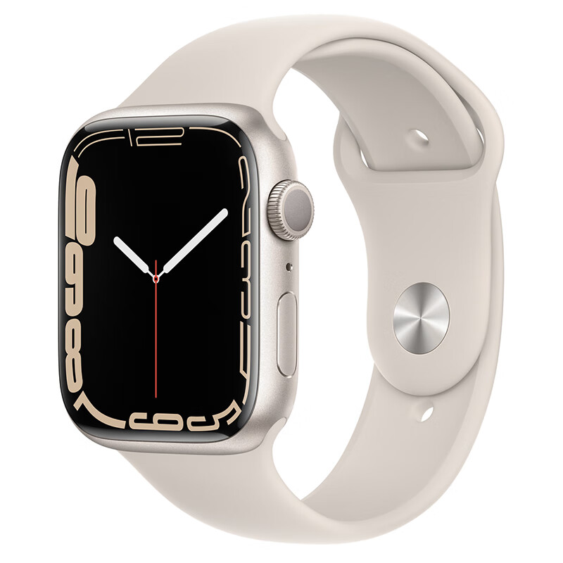 apple 苹果apple watch s7 智能运动手表 gps款 铝金属表壳 星光色