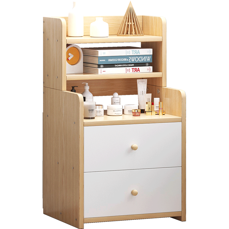 UCU 床头柜窄现代简约小型床边柜简易款储物柜收纳柜卧室小柜子 田园橡木色74CM