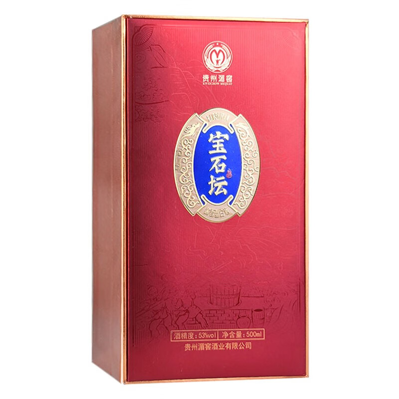 湄窖蓝宝石坛 红宝石坛 酱香型 高度优级白酒 53度  送礼 高端宴请 53度 500mL 6瓶 整箱【红宝石坛】