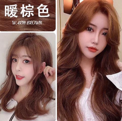 自己在家免漂暖棕奶茶焦糖色2022流行色显白染发剂学生 暖棕色(提亮