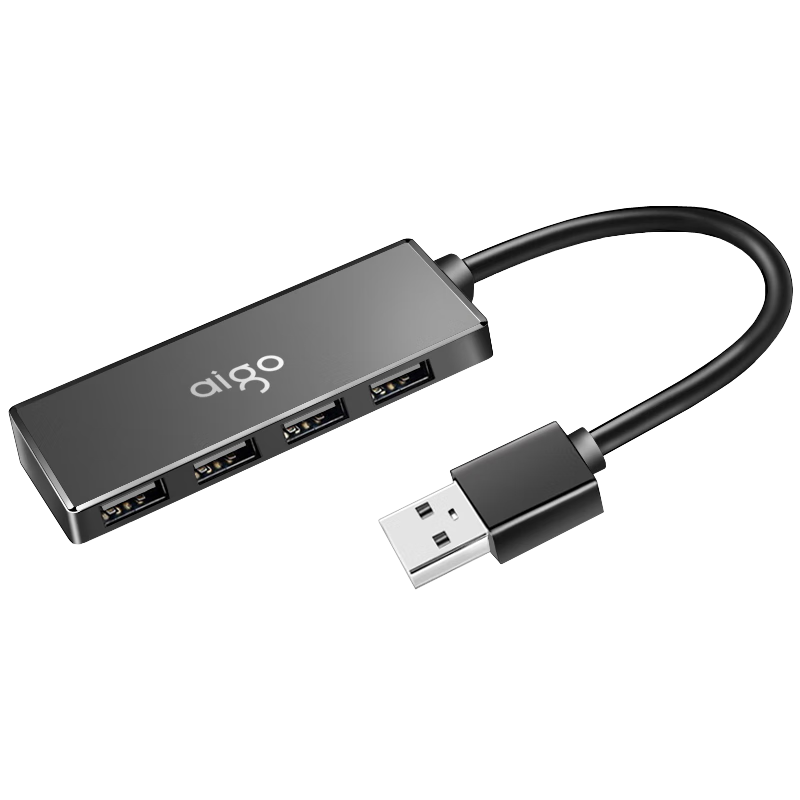 爱国者（aigo）USB3.0分线器扩展坞 4口HUB集线器拓展坞 笔记本电脑转换器转接头延长线 带Type-c供电 0.25米