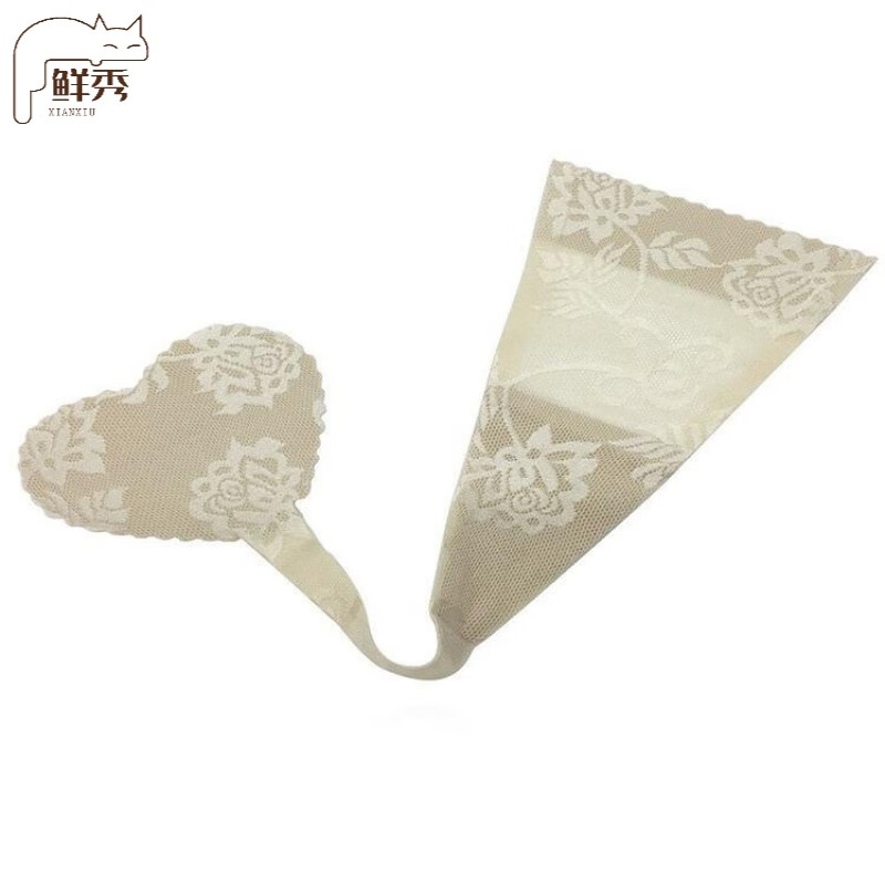 鲜秀一片式女u型隐形内裤贴蕾丝t字裤无痕猫咪桃心性感私密丁字lu