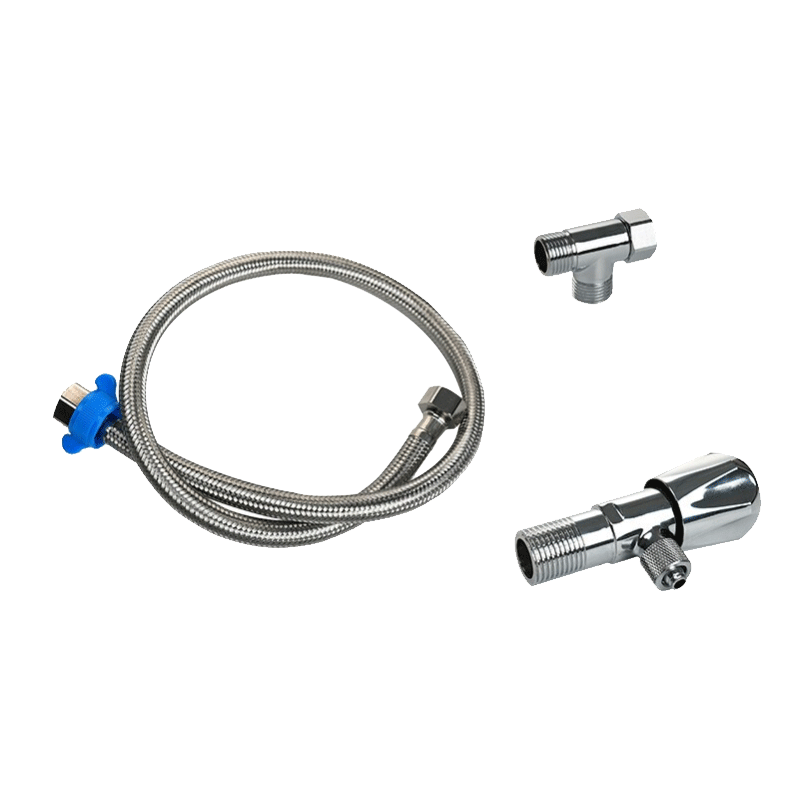 易开得净水器配件三通、角阀、软管套装（适用于9001/9001Pro）净水机厨下连接安装套件