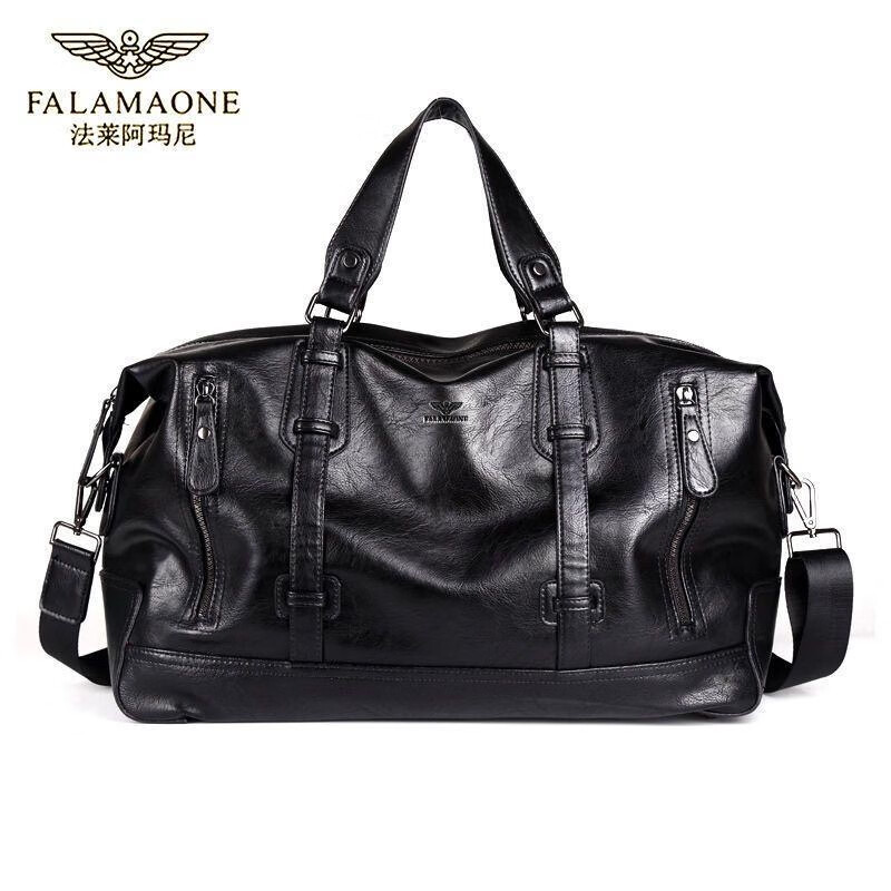 阿玛尼单肩包欧美潮男包大容量出差短途旅行包商务斜挎行李包 lx501