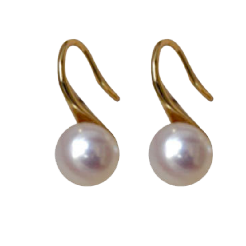 冰雕珍珠耳钉轻奢复古气质法式高级感耳饰耳坠耳环耳钩 白色