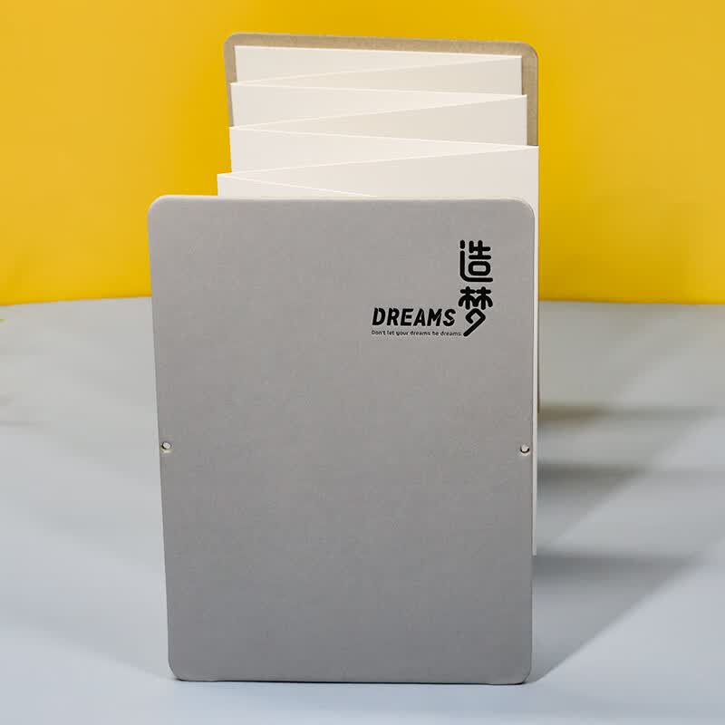 记忆印象 350g木浆中粗风琴水彩绘画本折页图画涂鸦本折叠空白水彩画画本1米绘画本 长方形风琴本