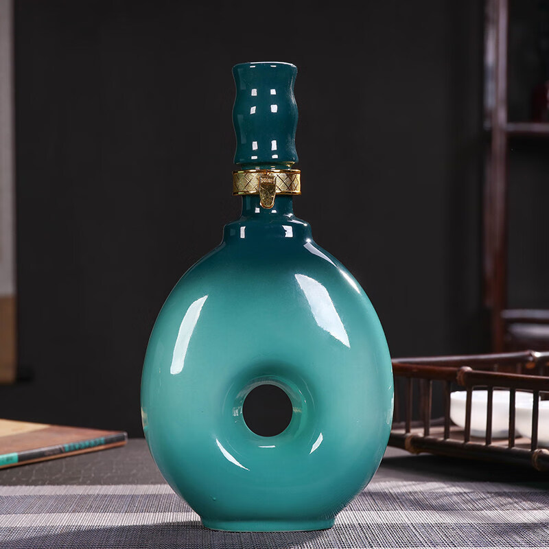 酒坛子陶瓷 酒坛存酒 景德镇陶瓷酒瓶1斤装饰创意家用小空瓶白酒罐