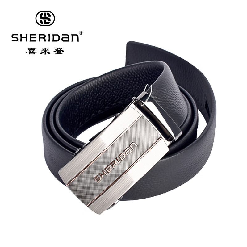 sheridan喜来登 皮带男 头层牛皮商务男士搭扣腰带礼盒装父男友生日