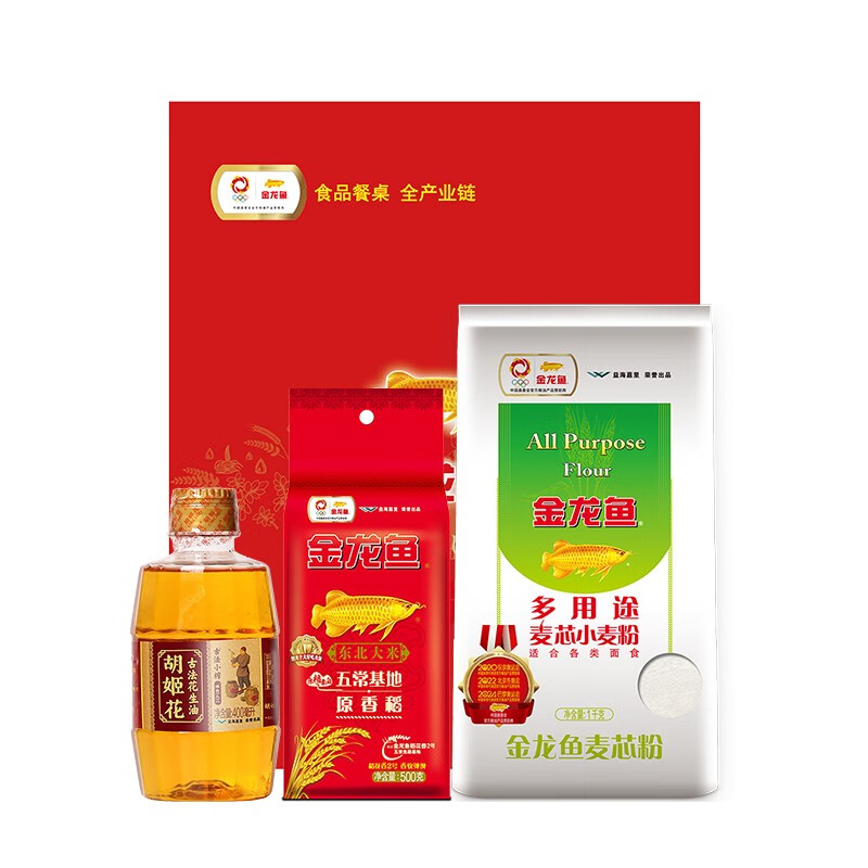 金龙鱼米面油礼盒组合装伴手礼1500g 400ml序号15