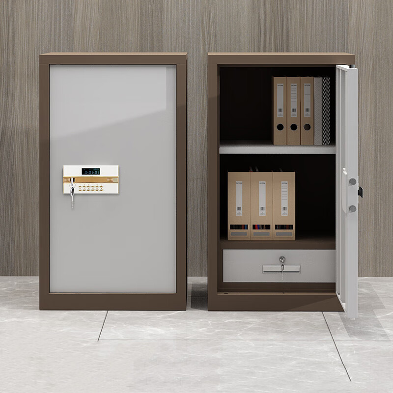 艾科堡 单门电子密码保密柜 咖白电子密码双锁带钥匙1台 950高 440宽