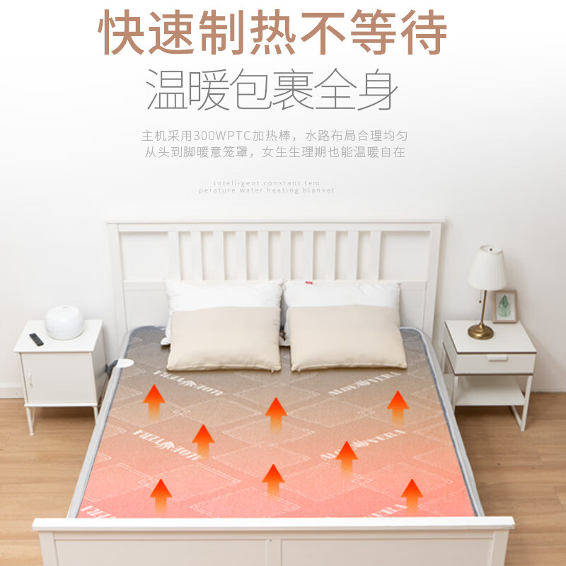 四季沐歌（MICOE） 电热水暖毯 水循环加热床垫电褥子双控调温无辐射家用除湿取暖机 预约遥控【1.5*2m双人】高档毯